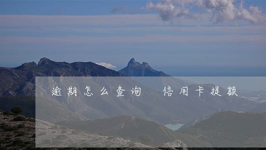 逾期怎么查询 信用卡提额 逾期怎么查询 信用卡提额